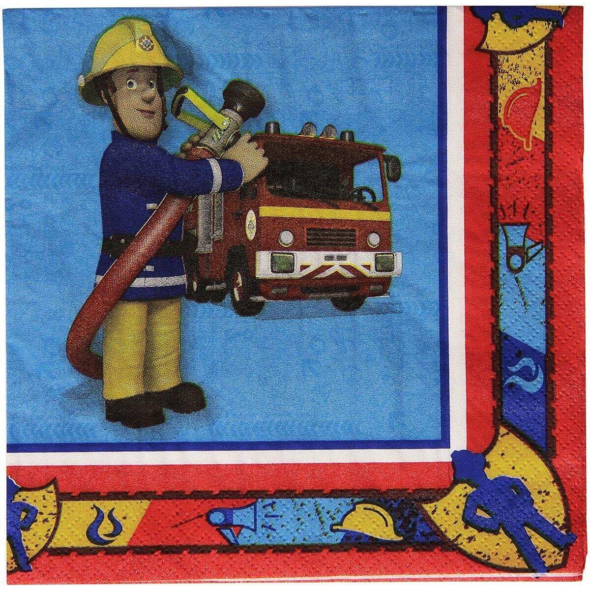 amscan Feuerwehrmann Sam - Servietten, 20 Stück