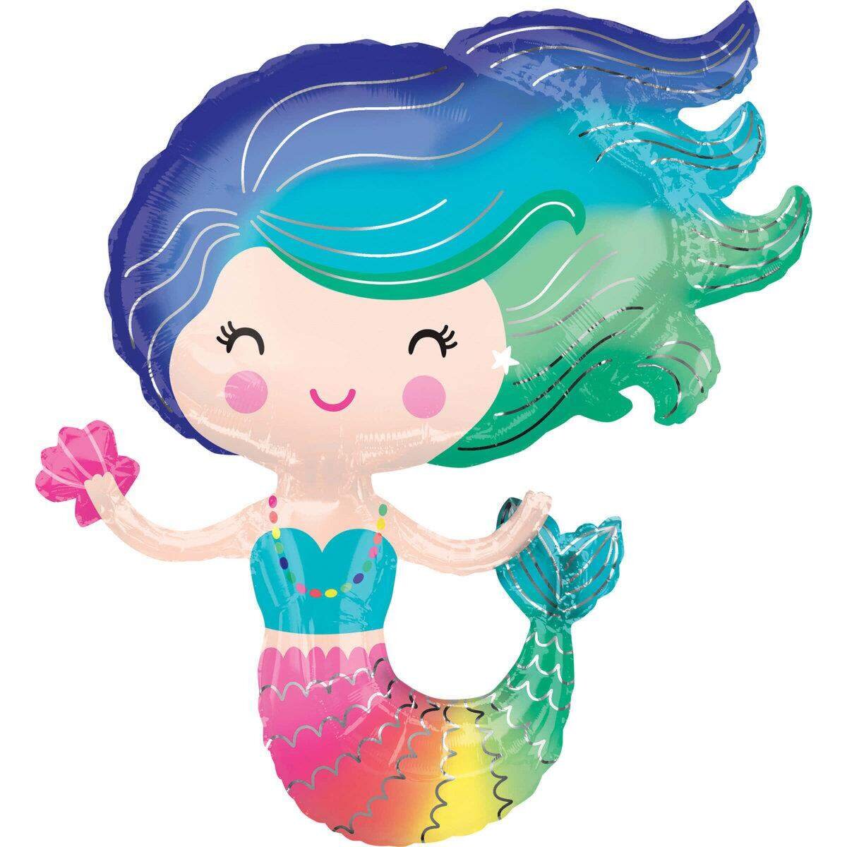 amscan Folienballon Supershape Colorful Mermaid 73 x 76 cm