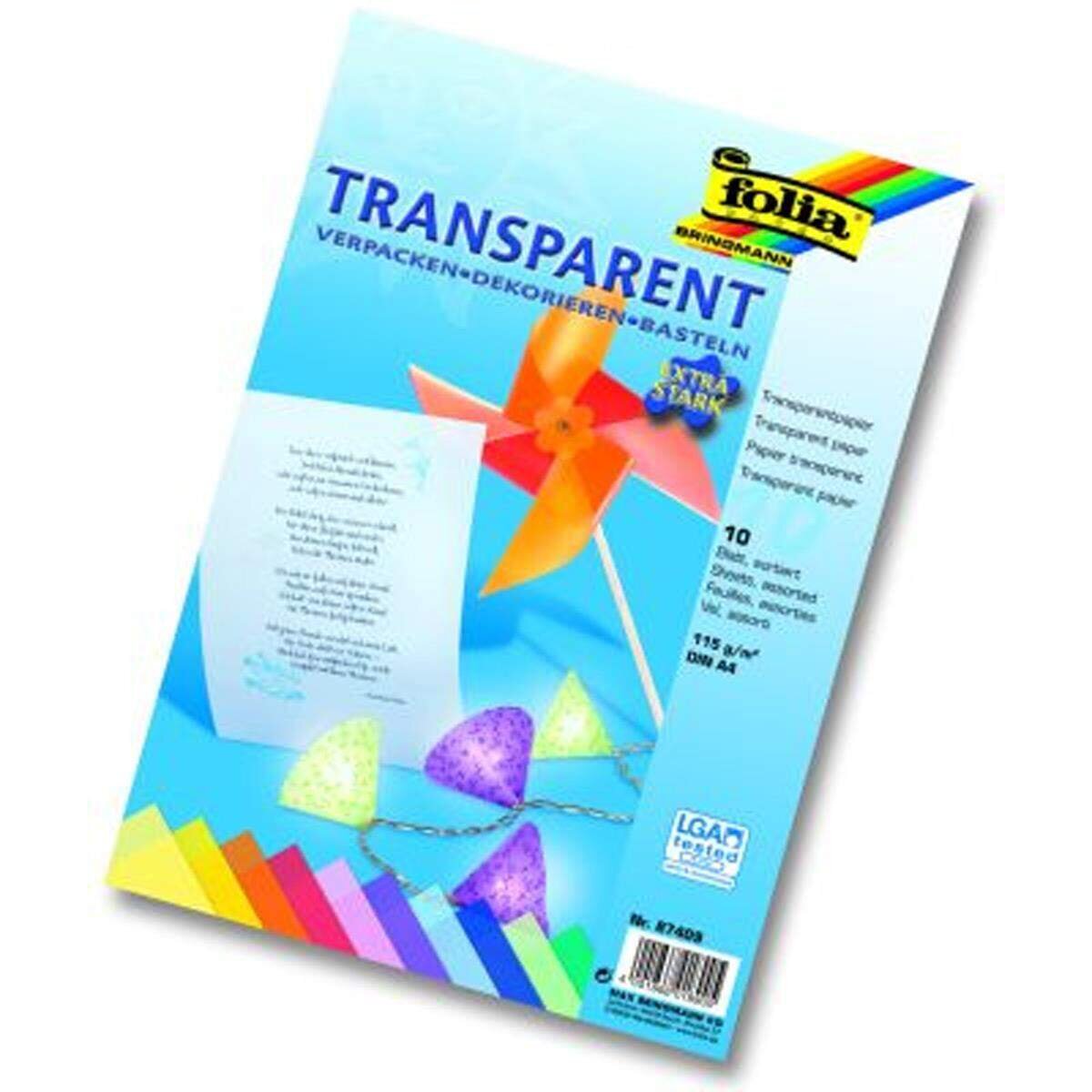 Folia 87409 Transparentpapier, A4, 115g, 10 Blatt