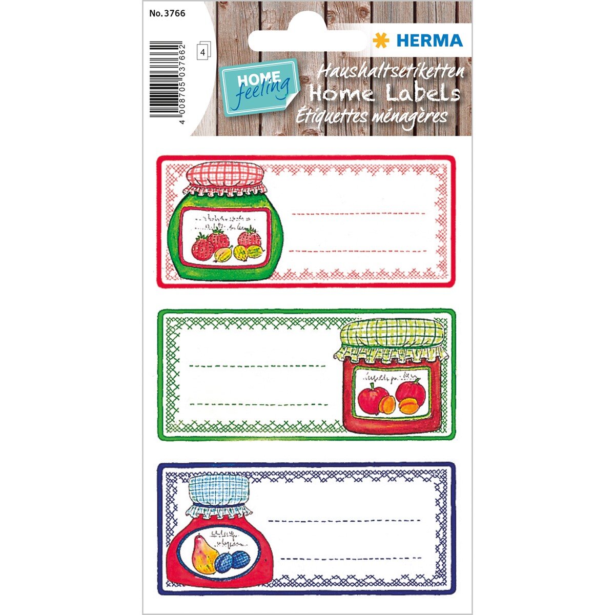 HERMA 3766 Haushaltsetiketten Einmachgläser, 76x35 mm, permanent haftend