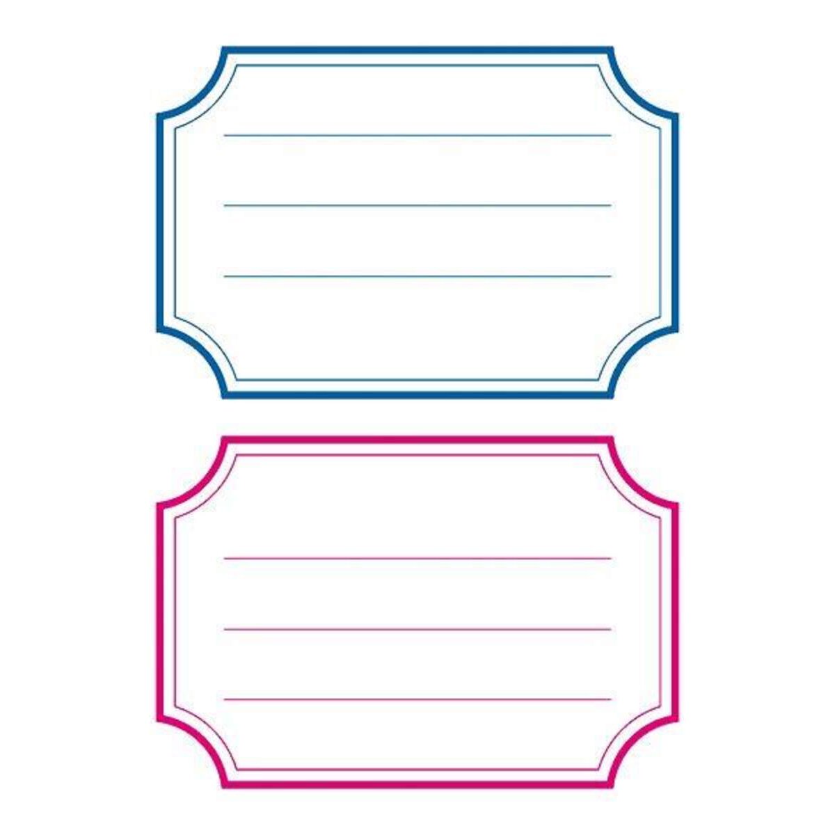 HERMA Schuletiketten, blau-roter Rand, liniert, 78 x 53mm