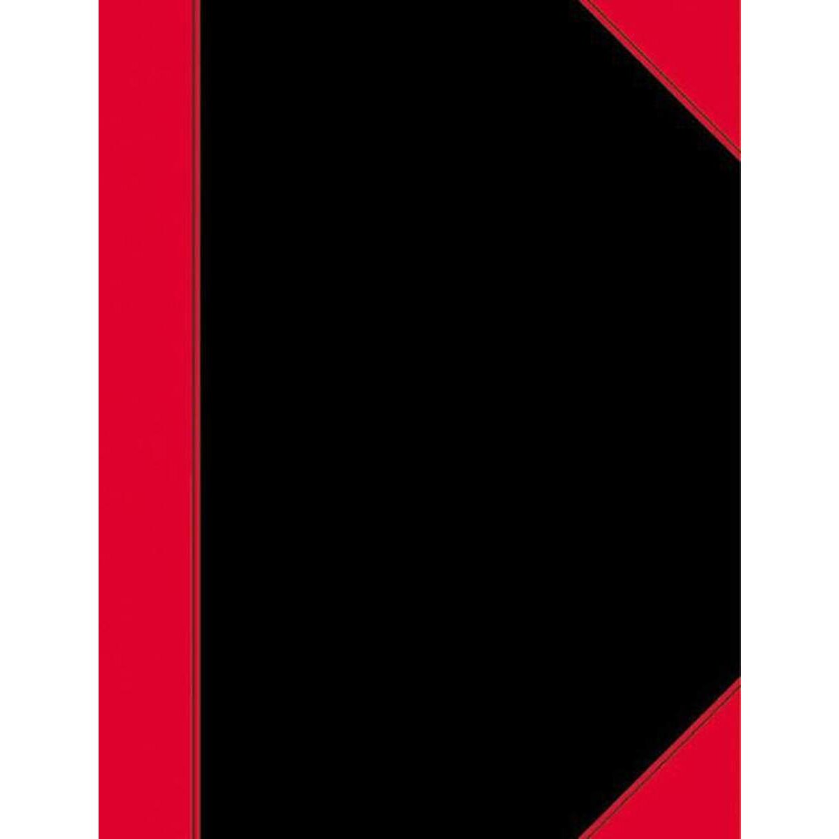 Landré Chinakladde, schwarz, rote Ecken und Falz, 5mm kariert, A4, 100