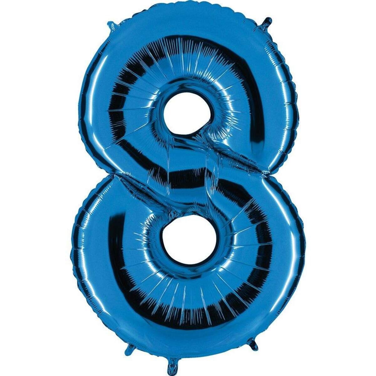 PartyMarty Folienballon Zahl 8 blau