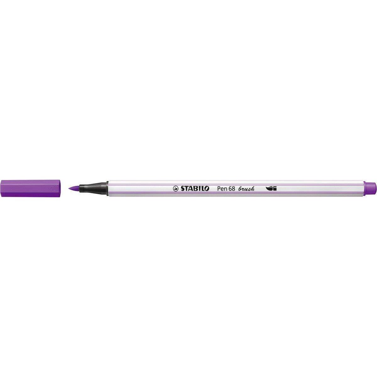 Premium-Filzstift mit Pinselspitze für variable Strichstärken - STABILO Pen 68 brush - Einzelstift - lila