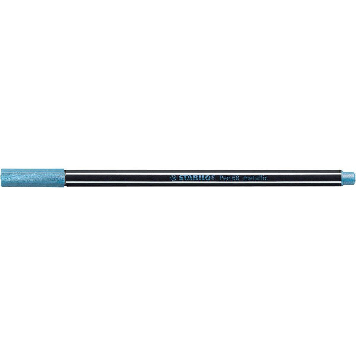 Premium Metallic-Filzstift - STABILO Pen 68 metallic - Einzelstift - metallic blau