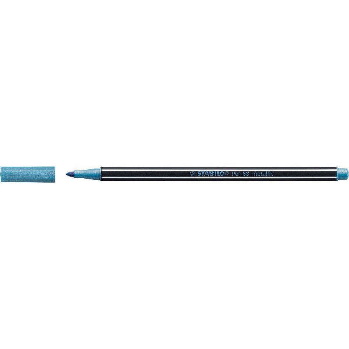 Premium Metallic-Filzstift - STABILO Pen 68 metallic - Einzelstift - metallic blau