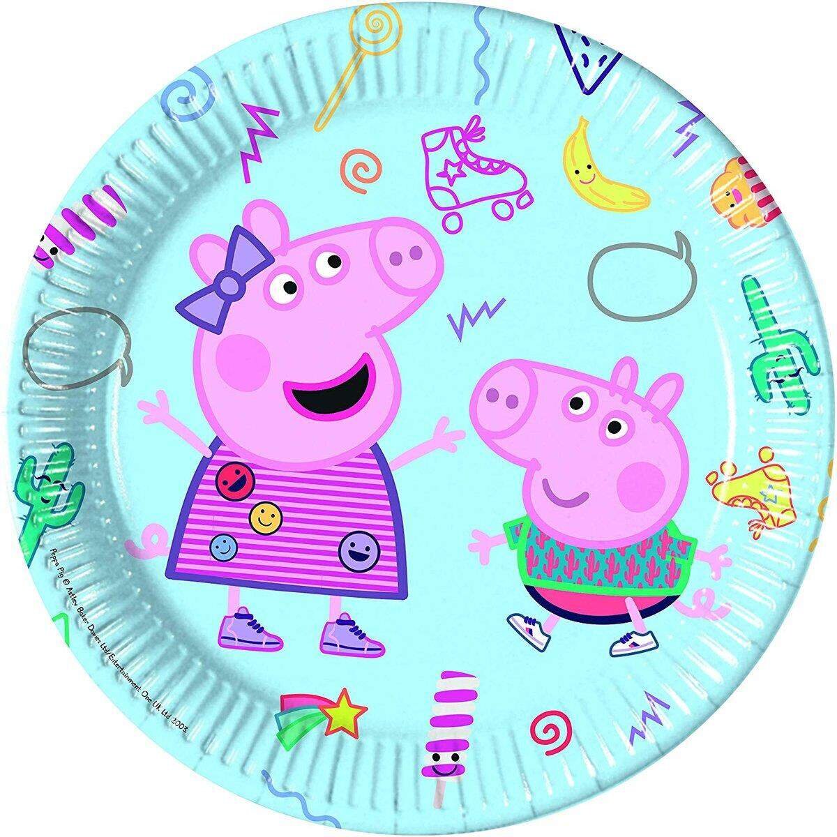 Procos Peppa Pig Pappteller 23 cm, 8 Stück