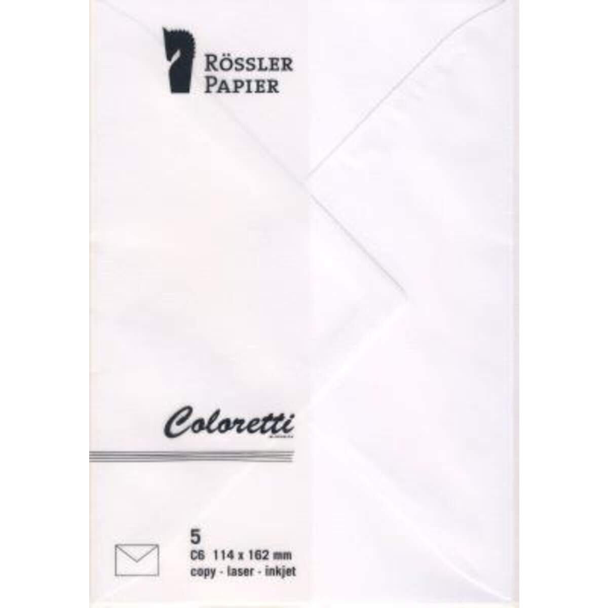 Rössler 220705509 Briefumschläge, weiß, C6, 5 Stück