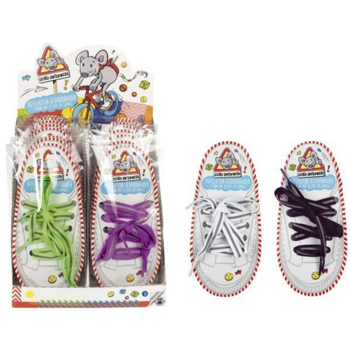 Trendhaus Firlefantastisch Reflektor-Schuhbänder 1 Paar, farblich sortiert