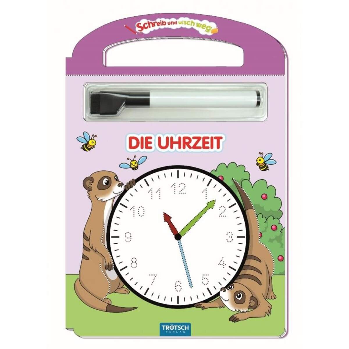 Trötsch Die Uhrzeit mit Stift Schreib und wisch weg