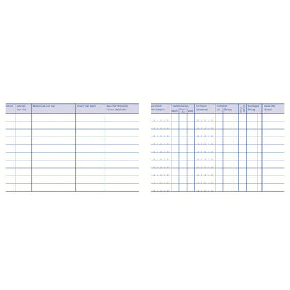 Avery Zweckform 222 Fahrtenbuch, für PKW, A6 quer, 80 Seiten für 390 Fahrten