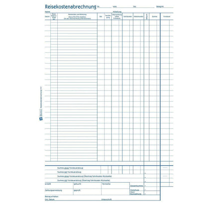 Avery Zweckform 741 Reisekostenabrechnung, für monatliche Abrechnung, A4, mit Blaupapier, 50 Blatt
