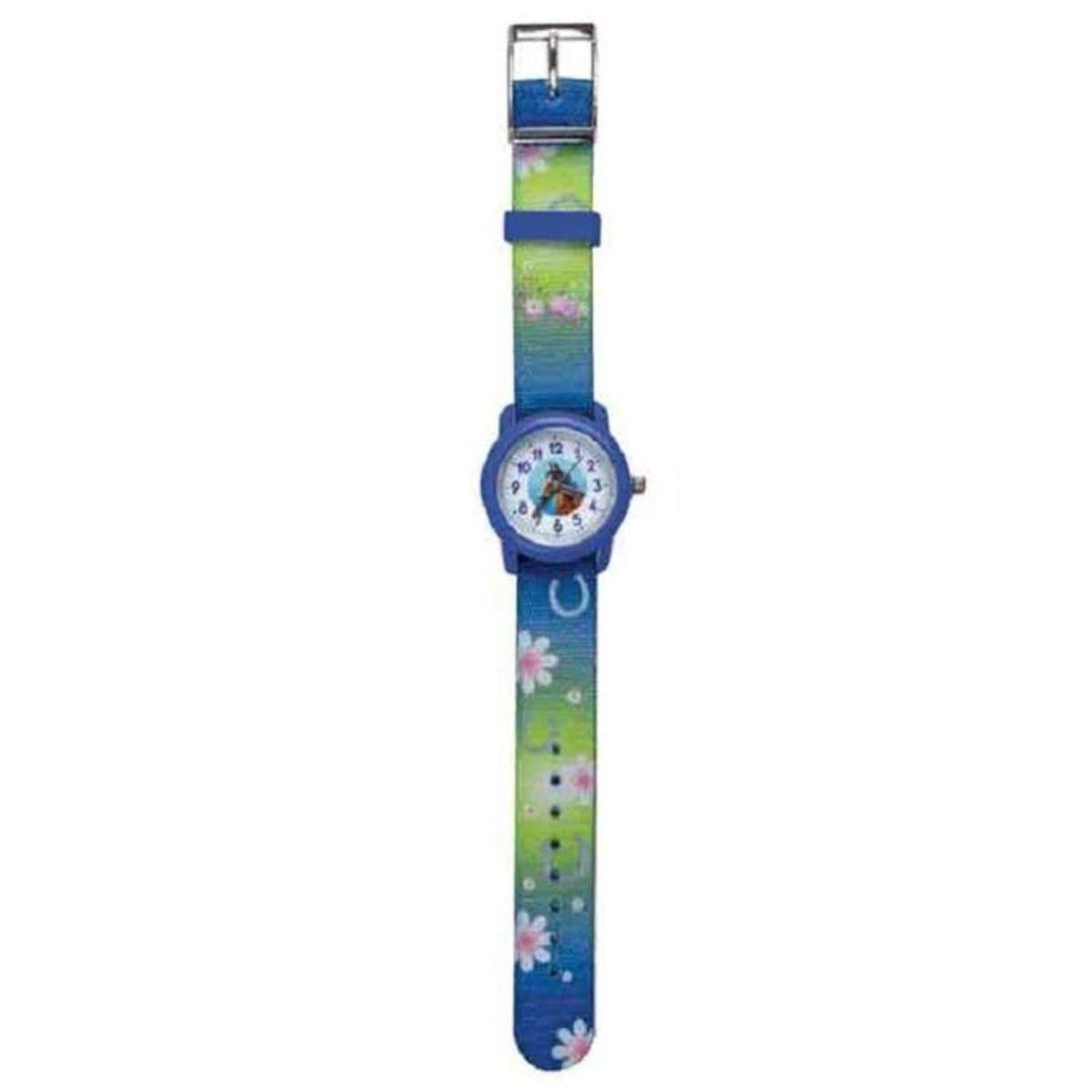 bb Klostermann Kinder Armbanduhr Pferd blau mit Stoffarmband