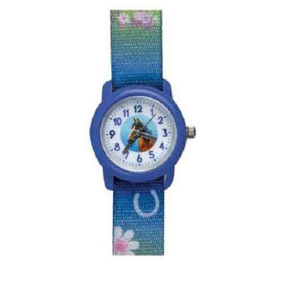 bb Klostermann Kinder Armbanduhr Pferd blau mit Stoffarmband