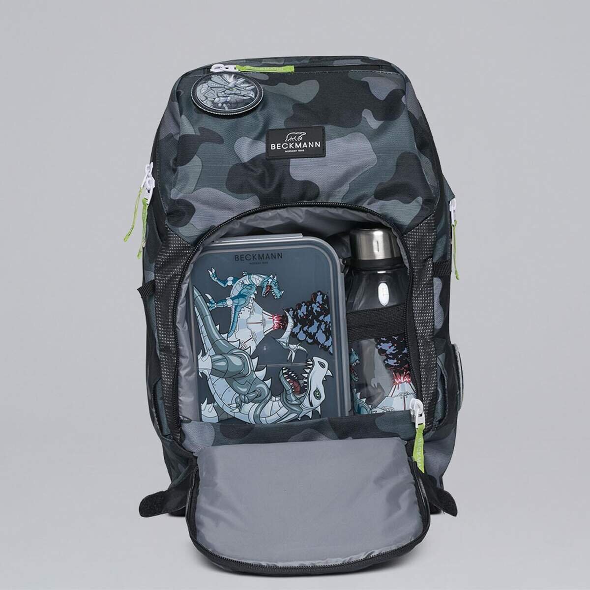 Beckmann Schulrucksackset Active Air FLX Set Camo Rex , 6-teilig