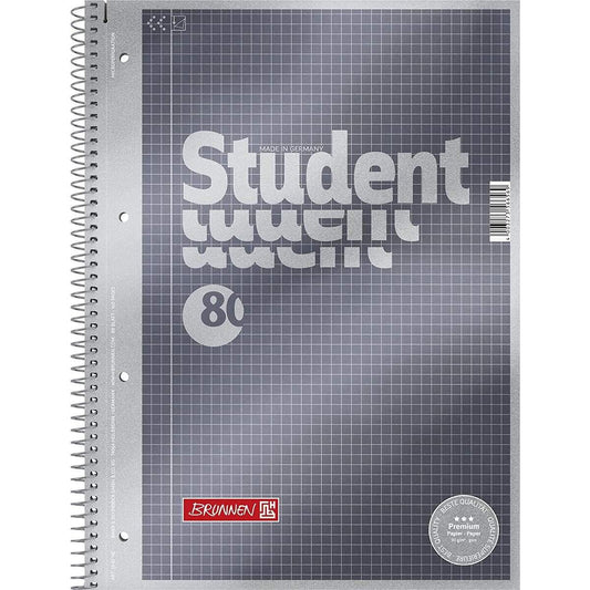 BRUNNEN Collegeblock Student Premium A4, kariert, 80 Blatt