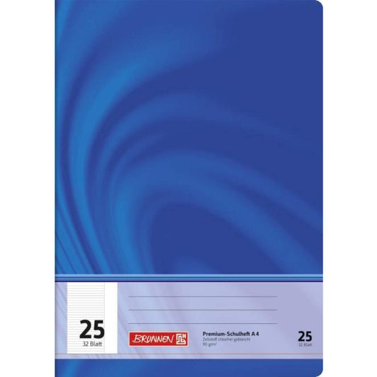 BRUNNEN Schulheft Young Vivendi blau A4, liniert, Liniatur 25, 32 Blatt