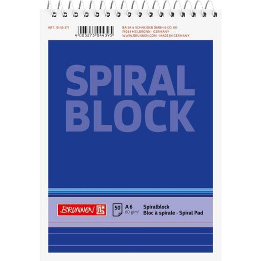 BRUNNEN Spiralblock A6, liniert, 50 Blatt