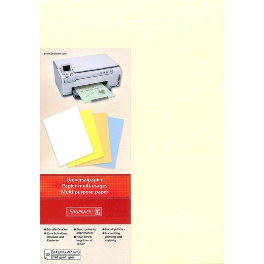 BRUNNEN Universalpapier, A4, 160 g, 25 Blatt, chamois