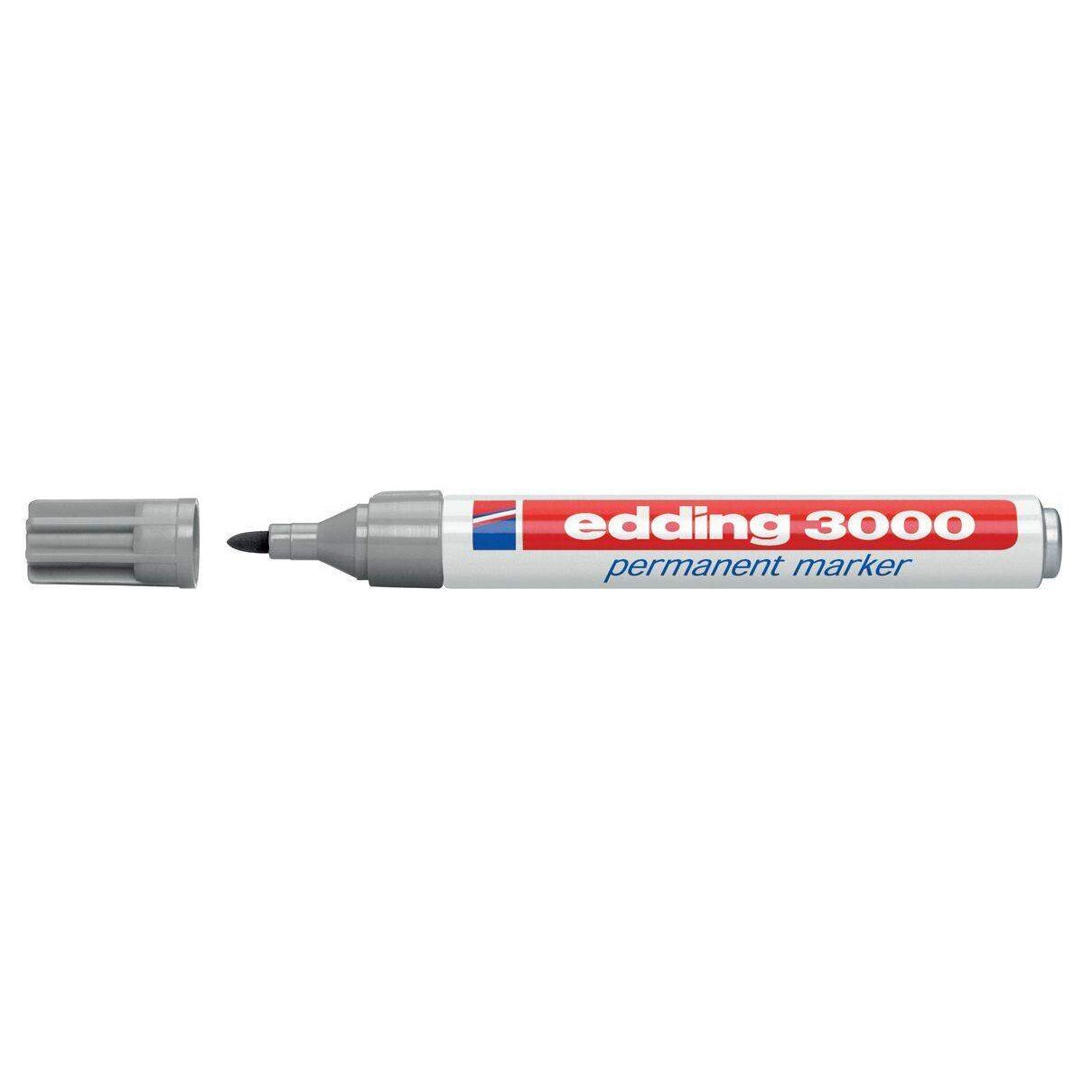 edding 3000 Permanentmarker, 1.5-3mm, Rundspitze, grau