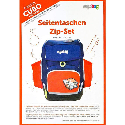 ergobag CUBO Seitentaschen Zip-Set orange