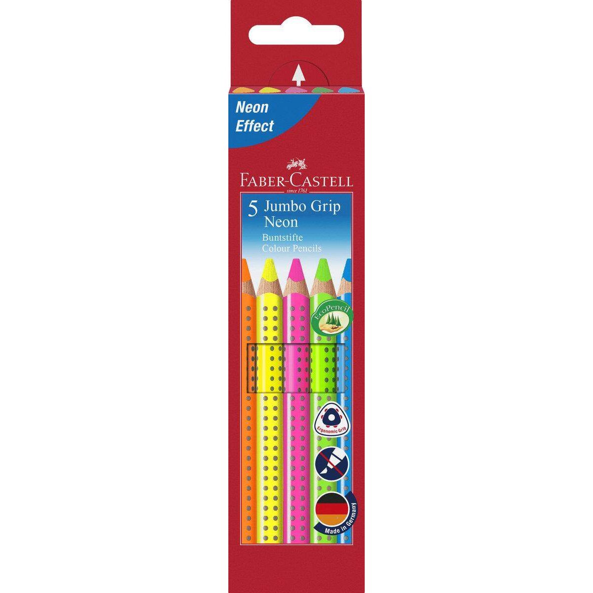 Faber-Castell Buntstift Jumbo Grip Neon 5er-Etui