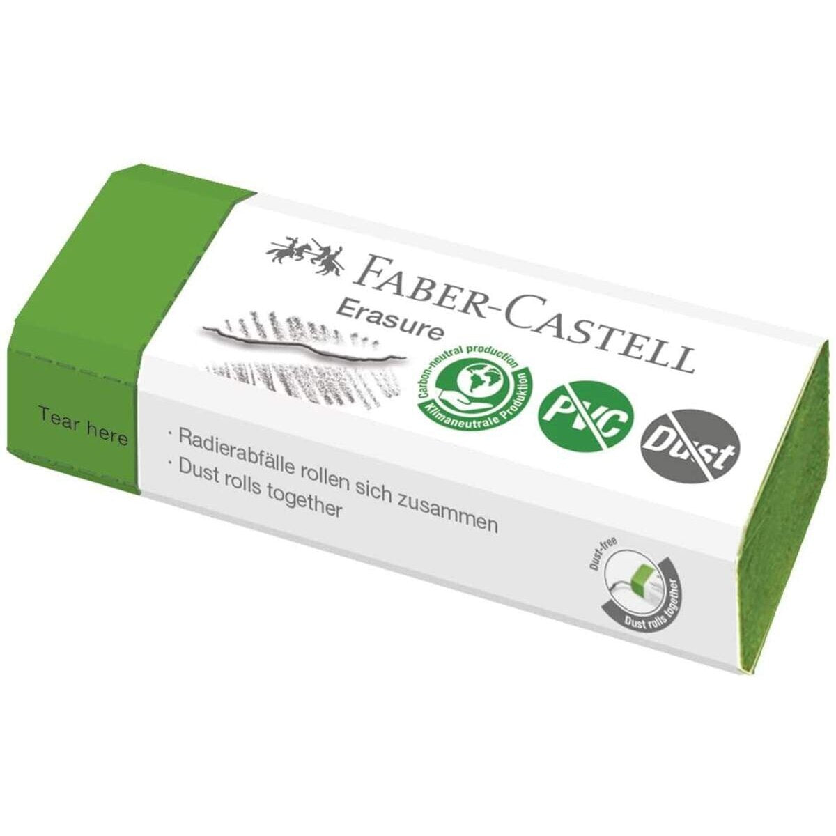 Faber-Castell Radiergummi, PVC-frei und staubfrei, grün