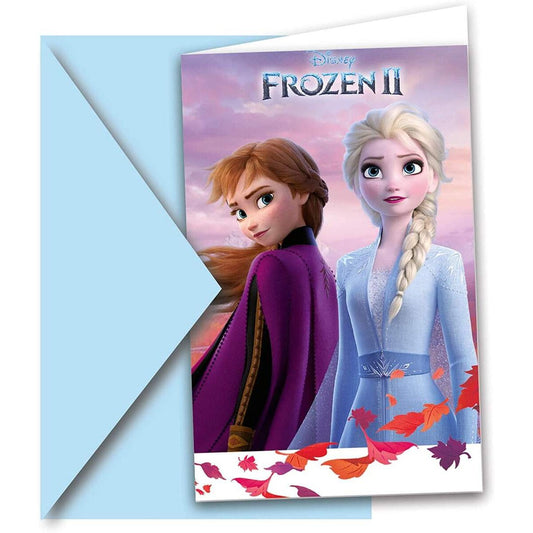 Folat Einladungskarten Die Eiskönigin 2 / Frozen 2, 6 Stück