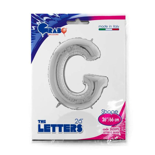 Grabo Folienballon Buchstabe G, silber, 66 cm