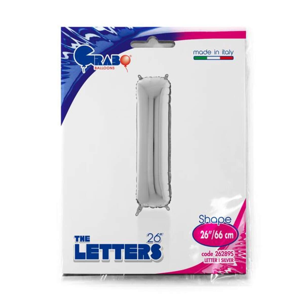 Grabo Folienballon Buchstabe I, silber, 66 cm