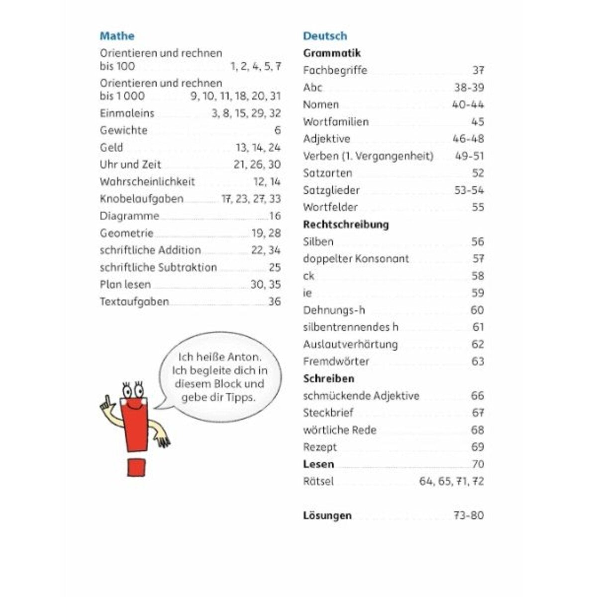 Hauschka Verlag Quer durch die 3. Klasse, Mathe und Deutsch Übungsblock