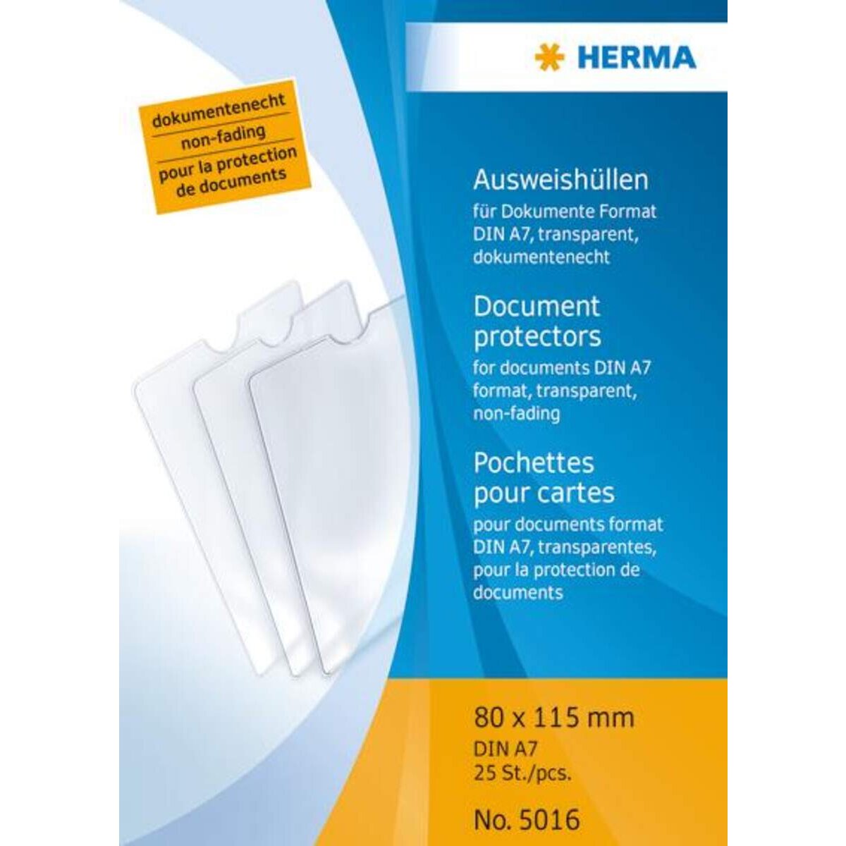 HERMA Ausweishüllen für Dokumente Format DIN A7, 80 x 115mm, 1 Stück