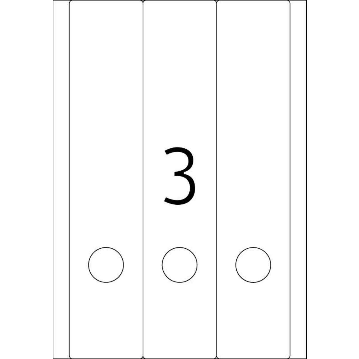 HERMA Ordneretiketten A4, 61 x 297 mm, weiß, blickdicht, permanent haftend, für schmale Ordner (lang)