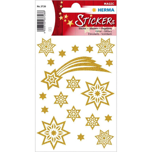 HERMA Weihnachts-Sticker MAGIC Sterne & Schweif, glittery