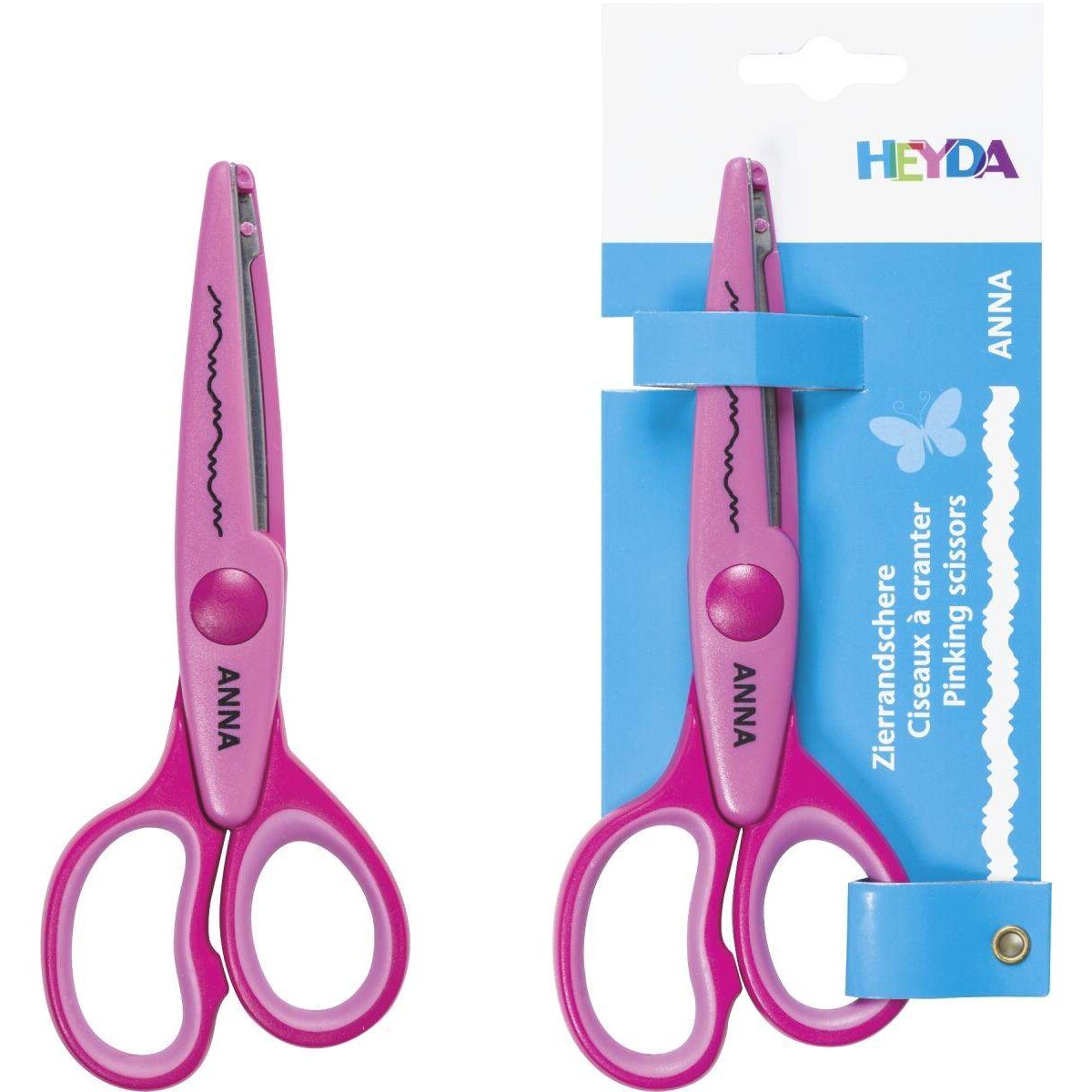 Heyda Zierrandschere Anna, ca. 16cm, pink