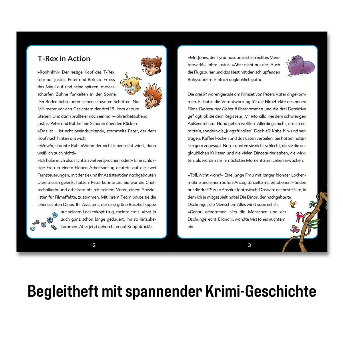 KOSMOS Krimipuzzle Die drei ??? Kids - T-Rex in Action, 200 Teile