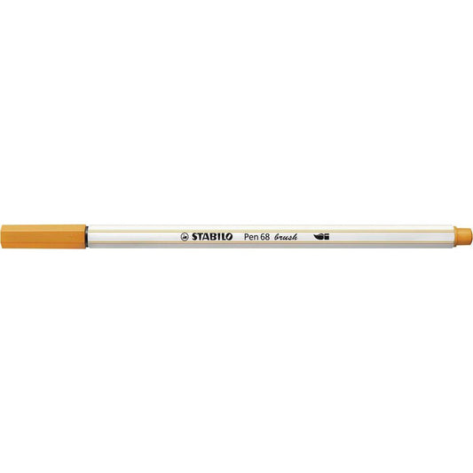 Premium-Filzstift mit Pinselspitze für variable Strichstärken - STABILO Pen 68 brush - Einzelstift - orange