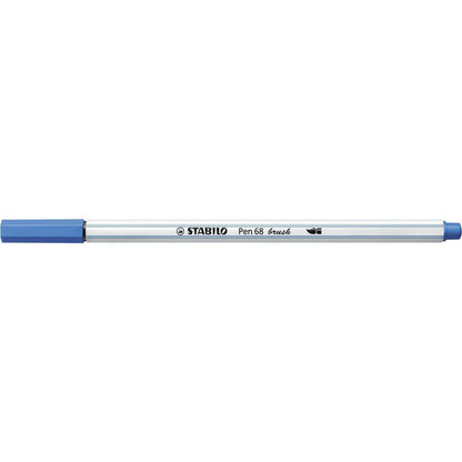 Premium-Filzstift mit Pinselspitze für variable Strichstärken - STABILO Pen 68 brush - Einzelstift - dunkelblau