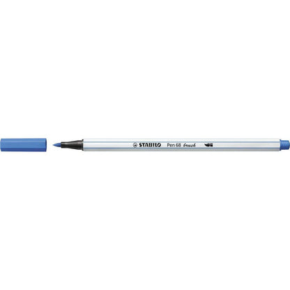 Premium-Filzstift mit Pinselspitze für variable Strichstärken - STABILO Pen 68 brush - Einzelstift - dunkelblau