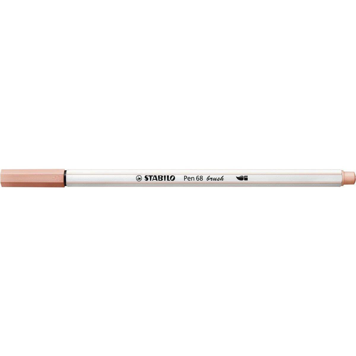 Premium-Filzstift mit Pinselspitze für variable Strichstärken - STABILO Pen 68 brush - Einzelstift - apricot