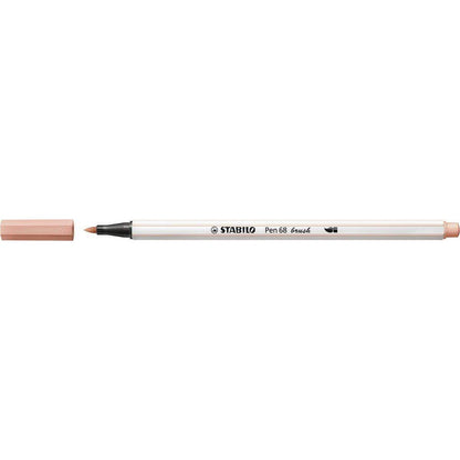 Premium-Filzstift mit Pinselspitze für variable Strichstärken - STABILO Pen 68 brush - Einzelstift - apricot