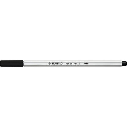 Premium-Filzstift mit Pinselspitze für variable Strichstärken - STABILO Pen 68 brush - Einzelstift - schwarz