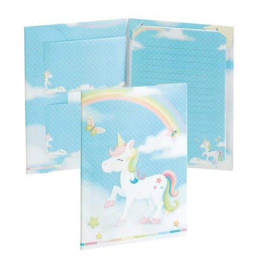 Rössler Briefpapierpack Einhorn Lilly, 10 Blatt & 10 Briefumschläge