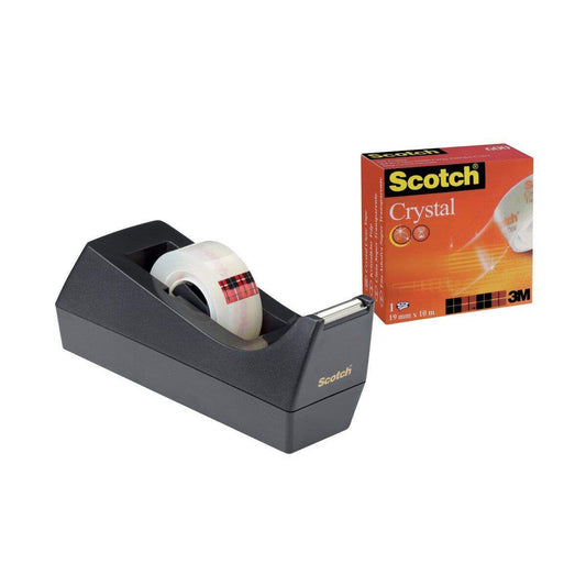 Scotch® Tischabroller, schwarz, 1 Abroller, 1 Rolle Klebeband