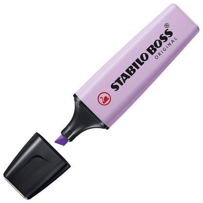 Textmarker - STABILO BOSS ORIGINAL Pastel - 4er Pack - Hauch von Minzgrün, rosiges Rouge, Schimmer von Lila, zartes Türkis