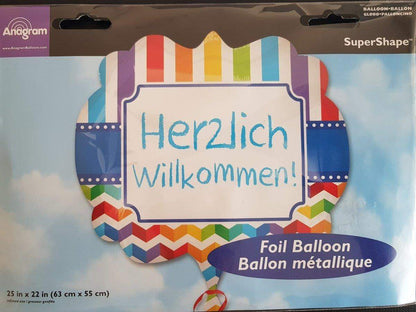 amscan Folienballon Herzlich Willkommen