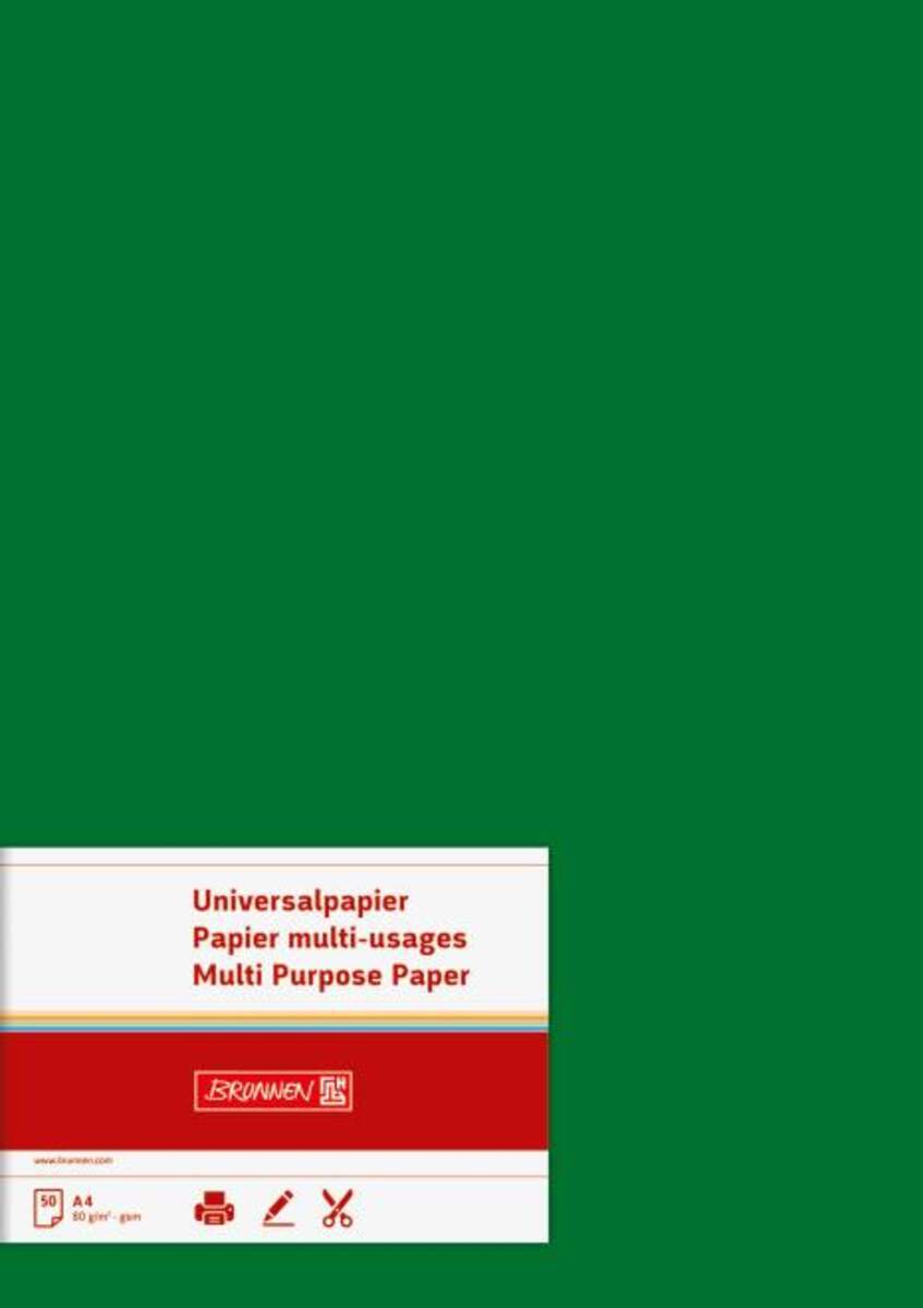 BRUNNEN Briefbogen Universalpapier A4, 80g/m², 50 Blatt, dunkelgrün