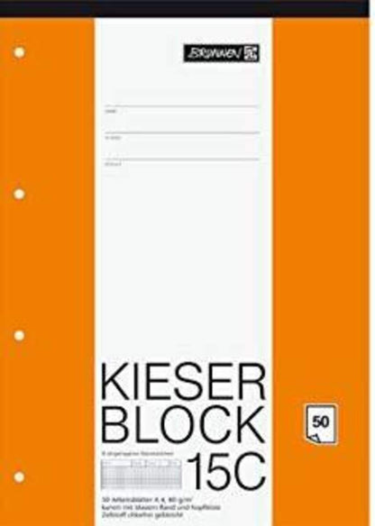 BRUNNEN Kieserblock A4, 50 Blatt, gelocht, Lineatur 15C