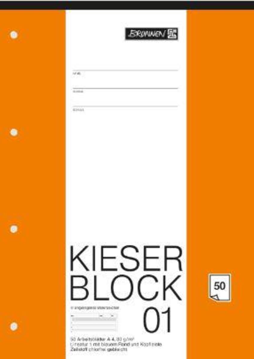 BRUNNEN Kieserblock, A4, Schullineatur 1 mit Kontrastlineatur