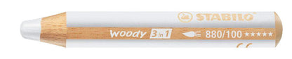 Buntstift, Wasserfarbe & Wachsmalkreide - STABILO woody 3 in 1 - Einzelstift - weiß